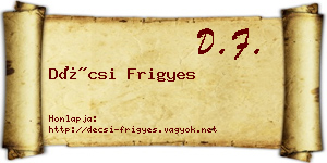 Décsi Frigyes névjegykártya